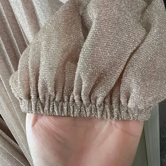 Maxi SHEIN Long Sleeve Women’s Dress Pleated Blush Pink Size 3XL #652 - Picture 8 of 12